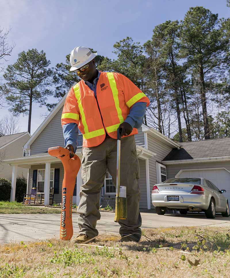 Dominion Employee marking gas lines