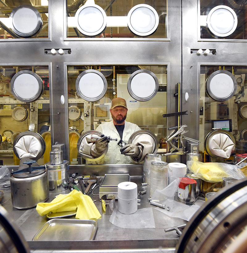 Worker at a nuclear power plant