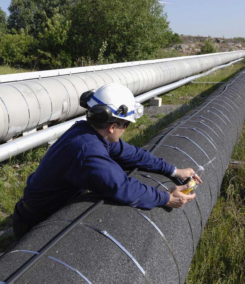 Man checking pipeline