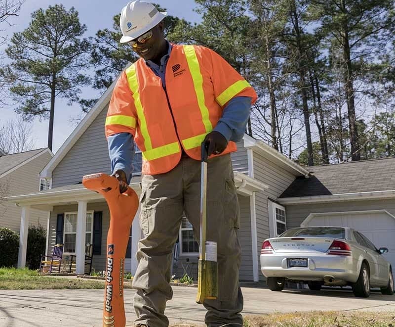 Dominion Worker overseeing wind turbines