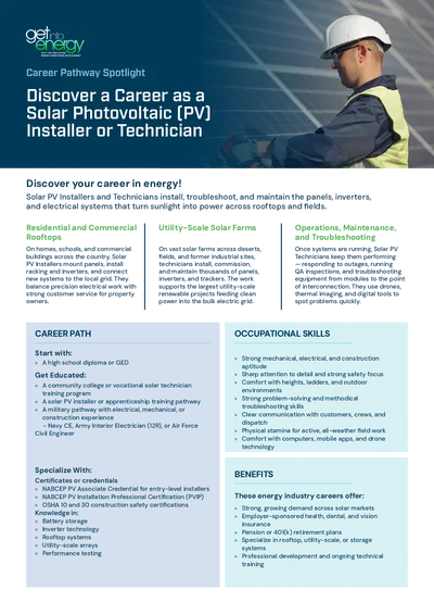 Solar PV Installer or Technician